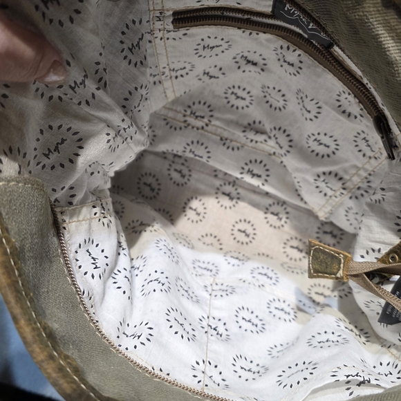 Myra Bag With Matching Wallet Boho Chic Brown and Cream Shoulder Bag Set - Picture 4 of 10